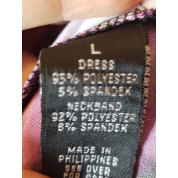 Byer B Wear Too! Womens L Mini Dress Purple Pink Ombre Stripe Sleeveless Buckle - Picture 6 of 6